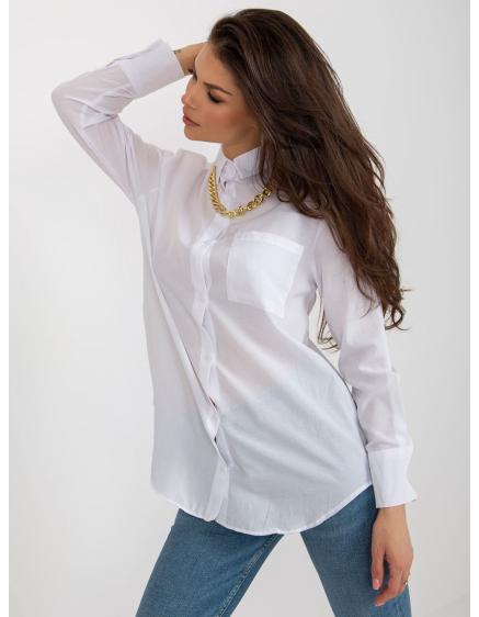 Dámská košile s odnímatelným řetízkovým detailem oversize LUDOVIT bílá
