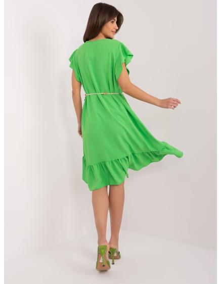 Dámské šaty s volánem světle zelené
