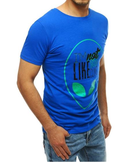 Pánské tričko T-shirt s potiskem modré RX4156