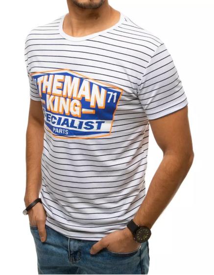Pánské tričko king s pruhy bílé rx4395