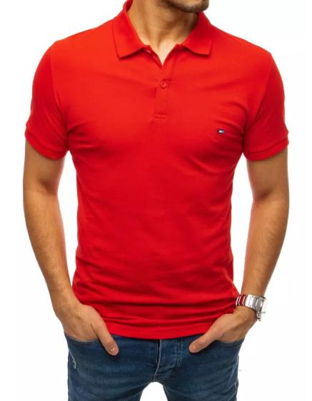 Pánské tričko s límcem červené