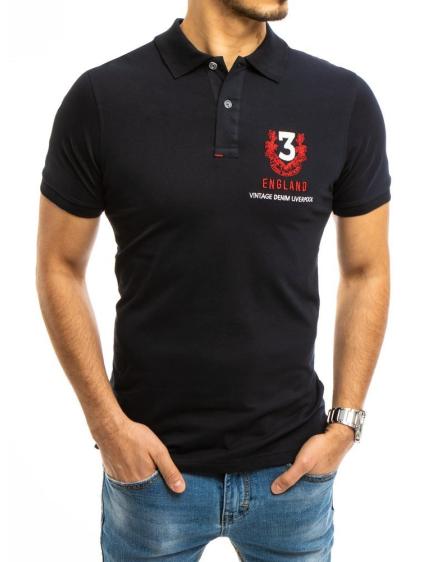 Pánské tričko s límečkem černé NUMMER