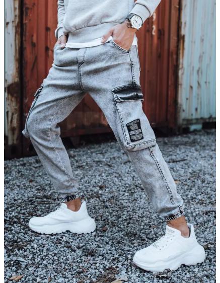 Pánské džínsové jogger kalhoty šedé MEN