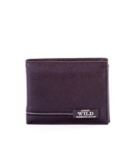 Černá kožená peněženka s šedými vložkami