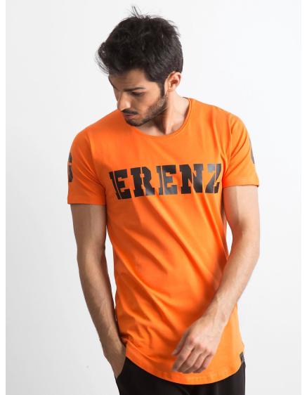 Oranžové pánské tričko s nápisem