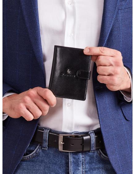 Černá vertikální pánská kožená peněženka