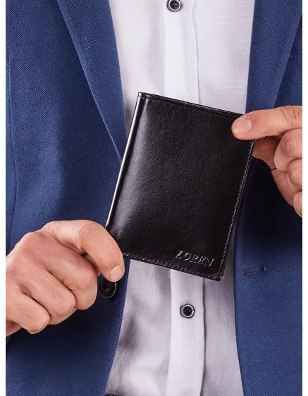 Vertikální černá peněženka pro muže
