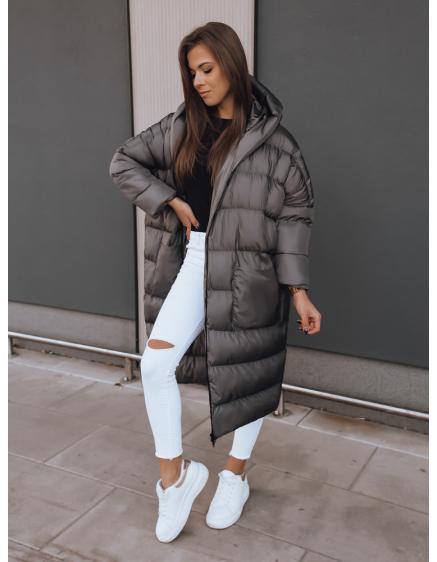 Dámská zimní luxusní bunda dlouhá NIFOR šedá
