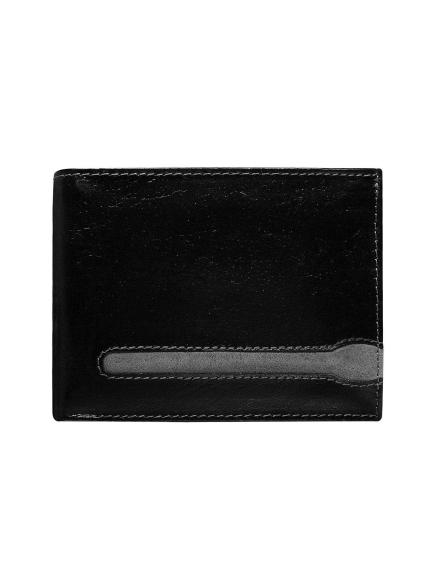 Černá horizontální pánská kožená peněženka