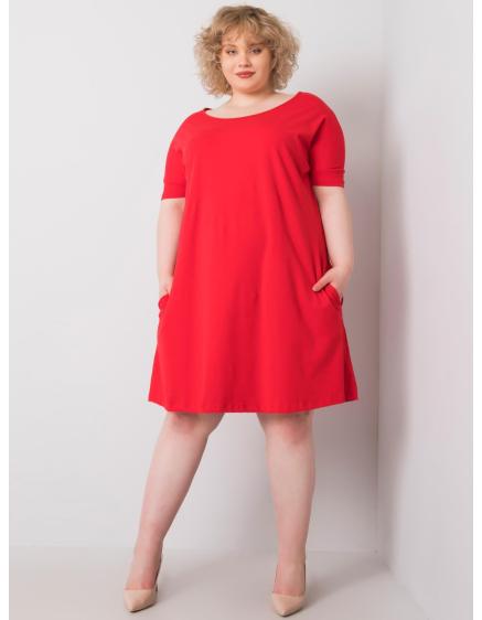 Dámské šaty s krátkými rukávy plus size BELLAMY červené