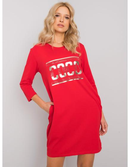 Dámské šaty s kapsami MARSEILLE červené