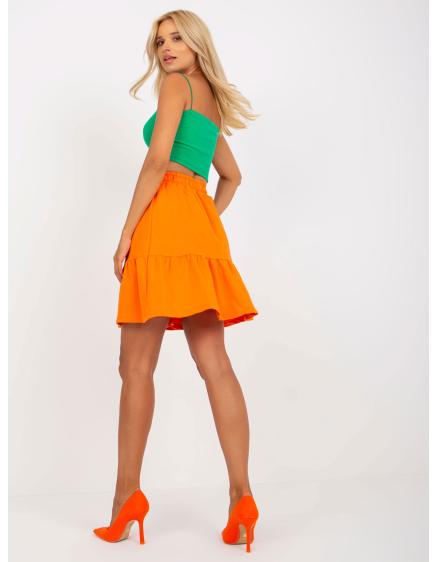 Dámská sukně s volánkovým lemem mini RON oranžová