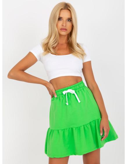 Dámská sukně se zavazováním krátká tepláková VALERI světle zelená