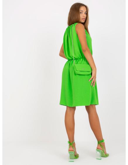 Dámské šaty s elastickým pasem DREA světle zelené