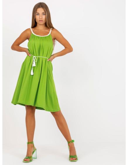 Dámské šaty s tenkým páskem CAY světle zelené
