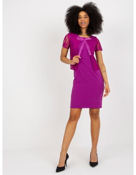 Dámské šaty s bolerkem RENATA fialové